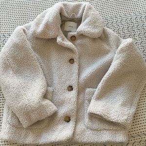 Cozy Wilfred (Aritzia) off-white plush teddy jacket size small